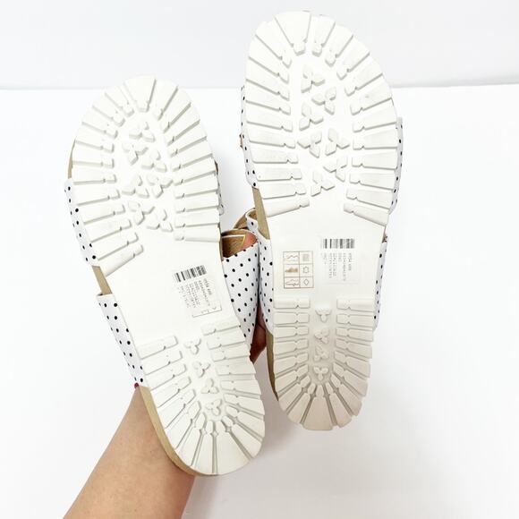 JACK ROGERS ROSE DOUBLE KNOT LEATHER WHITE BLACK WOMEN SANDALS SIZE 9.5 - Picture 5 of 5